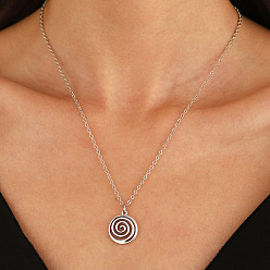 Античное Серебро Подвески в форме спирали из сплава в тибетском стиле, античное серебро, 19.69 дюйм (50 см)