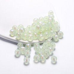 Green Yellow Transparent Acrylic Beads, Round, Green Yellow, 8mm, 50pcs/bag