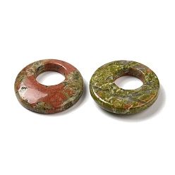 Unakite Natural Unakite Pendants, Donut/Pi Disc Charms, 27.5~28x4.5~5.5mm