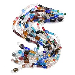 (52) Непрозрачная лаванда Нити стеклянных бусин смешанных стилей, граненые, разнообразные, разноцветные, 4~25x5.5~20x5.5~13.5 мм, отверстие : 1.2 мм, 14.92~15.94 дюйм (37.9~40.5 см)
