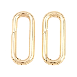 Настоящее золото 18K Латунные пружинные кольца, овальные, реальный 18 k позолоченный, 20.5x8.5x2.5 мм, отверстие : 16.5x5 мм