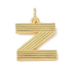 Letter Z Латунные подвески, с целью перехода в кольце, письмо амулеты, стойки покрытие, долговечный, без кадмия и без свинца, реальный 18 k позолоченный, Письмо Z, 15x13.5x1.5 мм, отверстие : 3.5 мм
