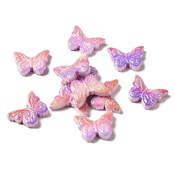Разноцветный Uv акриловые покрытия бусины, AB цвет, бабочка, красочный, 30x22.5x6.5 мм, отверстие : 2.5 мм