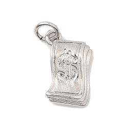 Платина Латунные подвески, чары для счетов, долговечный, без свинца и без кадмия, стойки покрытие, с целью перехода в кольце, платина, 14x9x2 мм, отверстие : 3 мм