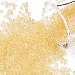 Бледно-Золотистый Бисер из стекла , прозрачный, круглые, круглое отверстие, бледно золотарник, 12/0, 2 мм, отверстие : 1 мм, о 30000 шт / фунт