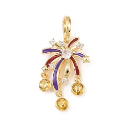 Настоящее золото 18K Латунные микропроволочные кубические циркониевые подвески, с эмалью, реальный 18 k позолоченный, 39 мм