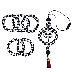 (52) Непрозрачная лаванда 5 шт. кольцо из экологически чистого пищевого силикона фокусные бусины, красочный, 65x9.5 мм, отверстие : 3 мм, внутренний диаметр: 44 мм