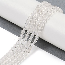 Хрусталь Природных кристаллов кварца бисер нитей, граненые, двухконусные, точечные призмы с двойным концом, 4.5x4 мм, отверстие : 0.7 мм, около 83 шт / нитка, 14.57'' (37 см)