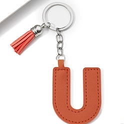 Letter U Брелки из искусственной кожи, украшения для сумок и кошельков, алфавит, Буква U, 12x4 см