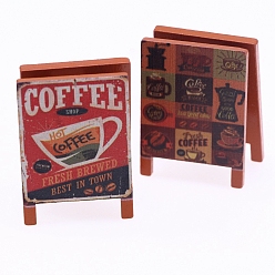 Drink Миниатюрный деревянный знак кукольного домика со старинным украшением на доске, для чая, кофе, и сцена еды, пить, 38x26x52 мм