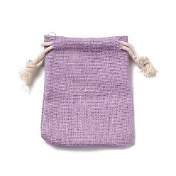 Средний Фиолетовый Прямоугольник ткани упаковочные пакеты, шнурок сумки, средне фиолетовый, 8.6x7x0.5 см