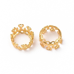 Golden Brass Sew on Prong Settings, Filigree Open Back Claw Settings for Pointed Back Rhinestone, Flat Round, Golden, Tray: 8mm, 9.5x6mm, Hole: 0.8mm