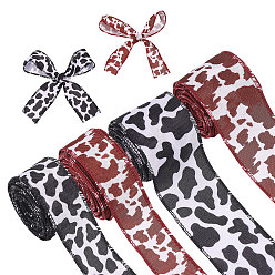 (52) Непрозрачная лаванда 4рулоны 4 цветная лента из полиэстера с принтом коровы, аксессуары для одежды, разноцветные, 1-1/2~2-1/2 дюйм (38~63 мм), 1 рулон / стиль