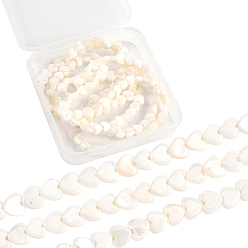 Морская Ракушка 2 нити из натуральных бусинок из ракушек трохид/трохус, сердце, цвет морской раковины, 6x5.5x2.5 мм, отверстие : 0.8 мм, около 75 шт / нитка, 15.75 дюйм (40 см)