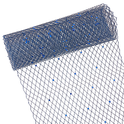 Морской Синий Тюль из полиэстера, со стразами, Marine Blue, 240~250x0.3~1.7 мм, 2 м / шт