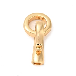 Plaqué 18K Or Véritable Laiton replier fermoirs, sans cadmium et sans nickel et sans plomb, anneau, réel 18 k plaqué or, anneau: 9x2 mm, trou: 0.9 mm; fermoirs: 14x7x4 mm, diamètre intérieur: 2.5x2 mm