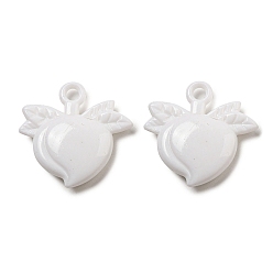 Peach Opaque Acrylic Pendants, Peach, 27x28x6mm, Hole: 3mm, about 289pcs/500g