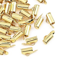 Real 18K Gold Plated SHEGRACE Brass Slide On End Clasp Tubes, Cadmium Free & Lead Free, Slider End Caps, Real 18K Gold Plated, 6x12.5x4mm, Hole: 3.3mm, Inner Diameter: 1x3.5mm
