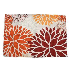 Оранжевый Льняная салфетка с осенним цветочным узором, прямоугольная салфетка для стола, оранжевые, 455x305x1 мм
