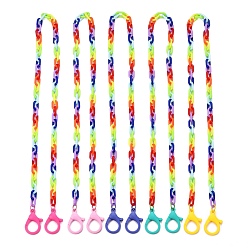 (52) Непрозрачная лаванда Персонализированные ожерелья-цепочки из акрила, цепочки для очков, цепочки для сумочек, с пластиковыми застежками в виде когтей лобстера, разноцветные, 26.57 дюйм (67.5 см)