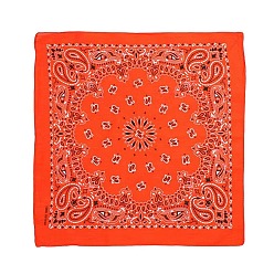 Оранжево-Красный Повязки на голову из полиэстера с узором мандалы, шарф бандана, гетры шеи, бесшовные головные уборы, для бега на свежем воздухе, оранжево-красный, 530x530 мм