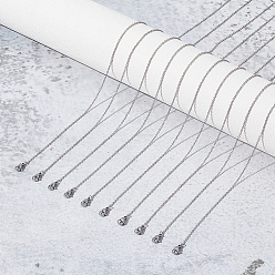 Нержавеющая Сталь Цвет 20 шт. 304 набор ожерелий-цепочек из нержавеющей стали для мужчин и женщин, цвет нержавеющей стали, 17.72 дюйм (45 см)