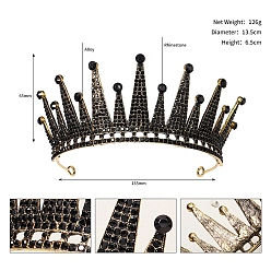 Реактивный Самолет Обручи для волос из сплава со стразами для женщин и девочек, черный свадебный венец, струя, 135~140 мм