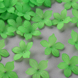 Зеленый лайм Матовые акриловые колпачки из бисера, 20x21.5x4.5 мм, отверстие : 1.6 мм, Около 1630 шт / 500 г