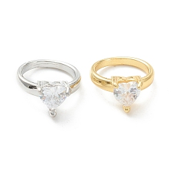 (52) Непрозрачная лаванда Товаров двойного назначения, кольца или подвески на пальцы из латуни с микропаве из прозрачного кубического циркония, кольцо-солитер, сердце, разноцветные, 15x12x6 мм, внутренний диаметр: 9.5 мм