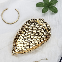 Винограды Позолоченная керамическая тарелка для ювелирных изделий, лоток для хранения колец, , серьга, винограды, 155x98 мм