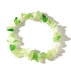 Зеленый Кварц Эластичные браслеты из бусин натурального зеленого кварца для женщин и мужчин, 6.89 дюйм (17.5 см)