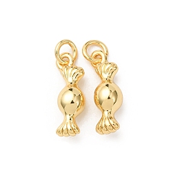 Настоящее золото 18K Латунные подвески, конфеты прелести, без кадмия и без свинца, стойки покрытие, долговечный, с целью перехода в кольце, реальный 18 k позолоченный, 14x4x4.5 мм, отверстие : 2.3 мм