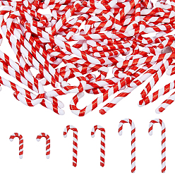 Rouge 120 pièces 3 tailles décorations pendentifs en plastique sur le thème de Noël, pour l'ornement suspendu d'arbre de Noël, canne à sucre, rouge, 30.5~64x15.5~19x3.5~4mm