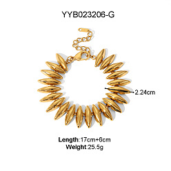 Настоящее золото 18K 304 браслеты-цепочки из нержавеющей стали для женщин, элегантные ювелирные аксессуары, реальный 18 k позолоченный, 6-3/4 дюйм (17 см)