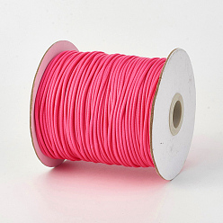 Deep Pink Eco-Friendly Korean Waxed Polyester Cord, Deep Pink, 1mm, about 169.51~174.98 Yards(155~160m)/Roll