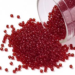(5C) Transparent Ruby Круглые бусины toho, японский бисер, (5 c) прозрачный рубин, 15/0, 1.5 мм, отверстие : 0.7 мм, Около 135000 шт / фунт