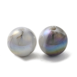 Разноцветный Переливающиеся бусины из абс-пластика, круглые, красочный, 12x11.5 мм, отверстие : 2 мм