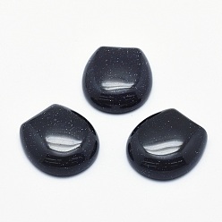 Blue Goldstone Synthetic Blue Goldstone Cabochons, 22x20x6~6.5mm
