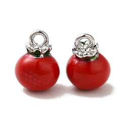 Платина Латунь эмаль прелести, без кадмия, без никеля и без свинца, очарование хурмы, платина, 12x9x9 мм, отверстие : 2 мм