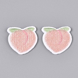 Pink Персиковые аппликации, компьютеризированная вышивка тканью утюжок на / шить на заплатках, аксессуары для костюма, розовые, 27x28x1.5 мм