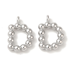 Платина Латунные подвески, без кадмия, без никеля и без свинца, письмо амулеты, платина, 12.5x9x2 мм, отверстие : 1 мм