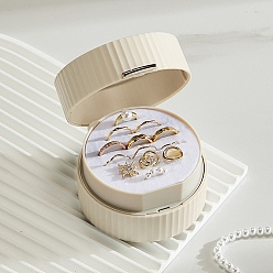 Желтая Старая Ткань  2-ярусные круглые пластиковые кольца браслеты органайзеры коробки для хранения, старое кружево, 9x5.6 см