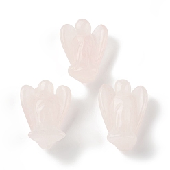 Розовый Кварц Статуэтка из натурального розового кварца, целебные камни ангельского декора, энергетические подарки рейки для женщин мужчин, для домашнего офиса настольный, 26~28x19~20x9~11 мм