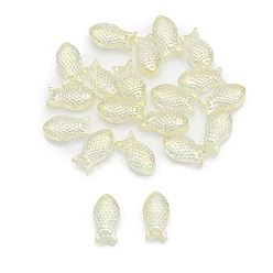 Light Goldenrod Yellow Rainbow Plated Electroplate Glass Beads, Fish, Light Goldenrod Yellow, 15x8x5mm, Hole: 1.2mm, 30pcs/bag