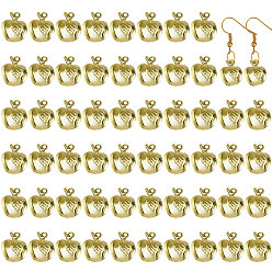 Золотой 50шт стойки с латунным покрытием, яблоко, золотые, 13.5x11x5 мм, отверстие : 1 мм