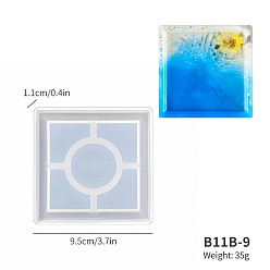 Квадрат Чашки коврик силиконовые формы, формы для литья смолы, для уф-смолы, изготовление изделий из эпоксидной смолы, квадратный, 95x95x11 мм