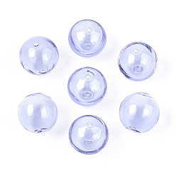 Лиловый Ручной работы выдувных стеклянных бусин, круглые, сирень, 14x14 мм, отверстие : 1~2 мм