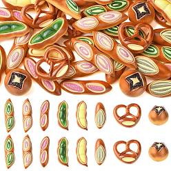 Mixed Color 40Pcs Resin Cabochons, Bread, Mixed Color, 22~46.5x13.5~29x7.5~17.5mm