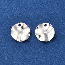 Посеребрённый Латунь прелести, плоский круглый шарм, без кадмия и без свинца, 925 серебро покрытием, 10x2 мм, отверстие : 1.2 мм