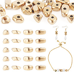 Real 18K Gold Plated 20Pcs 4 Styles 304 Stainless Steel Beads, Nuggets, Ion Plating(IP), Real 18K Gold Plated, 3.5~8.5x4.5~5x3.5~5mm, Hole: 1.2~1.5mm, 5pcs/style